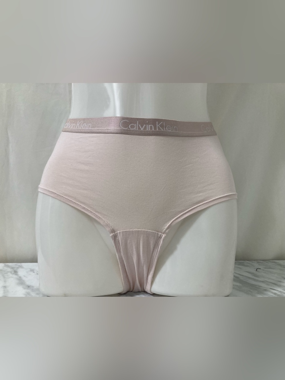 Calvin Klein Pink High Waist Brief Underwear Logo Waistband Size M